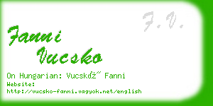 fanni vucsko business card